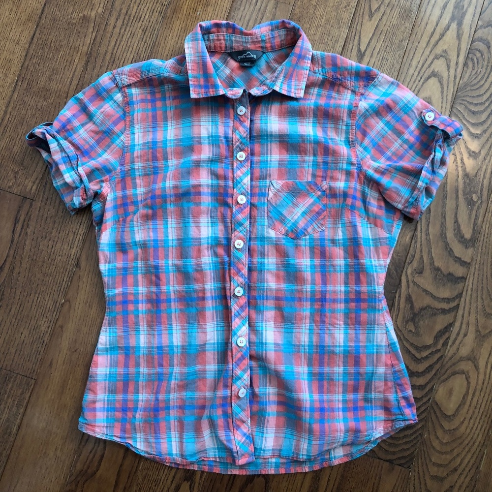 *Eddie Bauer plaid blouse/top